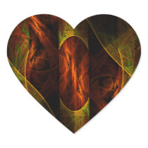 Mystique Jungle Abstract Art Heart Sticker