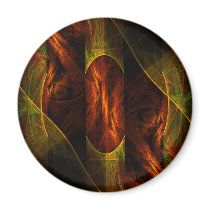 Mystique Jungle Abstract Art Round Magnet