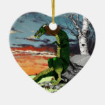 Mythical Dragon with sunset Christmas Tree Ornaments