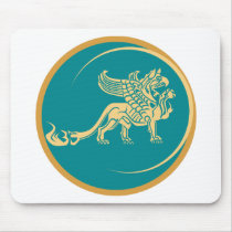 Mythical Gryphon Seal mousepads