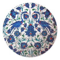 Mythological Bennu Bird Design Tile Art Round Sticker