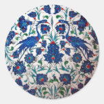Mythological Bennu Bird Design Tile Art Round Sticker
