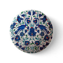 Mythological Heron Bird Design Tile Art Buttons