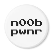 n00b pwnr magnets by WearShirts n00b pwnr magnets