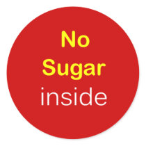 n78 - Food Label ~ NO SUGAR INSIDE. Sticker