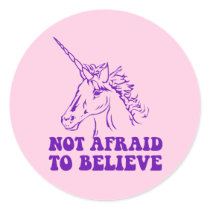 N.A.U.B Not Afraid To Believe Unicorn Round Stickers