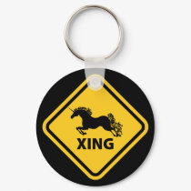 N.A.U.B Unicorn Crossing Sign keychains