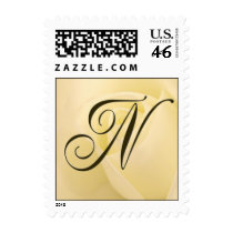 N - Custom Monogram Postage White Rose postage by aslentz N - Custom Monogram Postage White Rose postage
