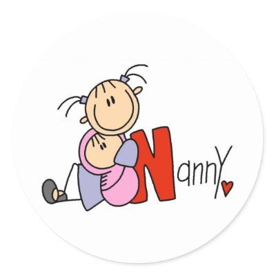 N is for Nanny Round Sticker