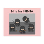 "N" is for Ninja Alphabet Flashcard Post Card