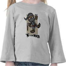 "N" is for Ninja Toddler Long Sleeve Tee Shirts