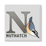 N is for Nuthach Square Magnet