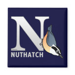 N is for Nuthach Square Magnet