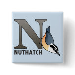 N is for Nuthach Square Button