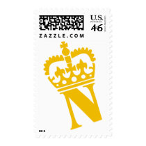 N - Letter - Name Postage Stamp