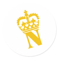 N - Letter - Name Round Sticker
