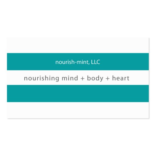 n-m Teal Striped Business Card (front side)