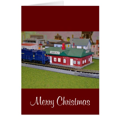 Scale Model Train Village Greeting Cards | Zazzle