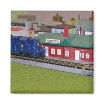 N Scale Model Train Village Fridge Magnet