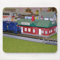 N Scale Model Train Village Mouse Pad