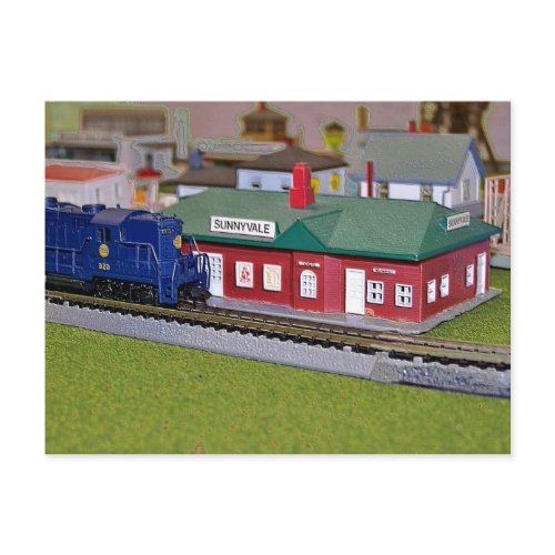 N Scale Model Train Village postcard