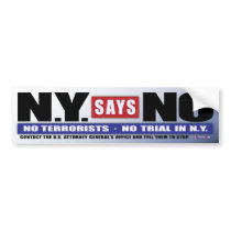 N.Y. Says No (Bumper Sticker)