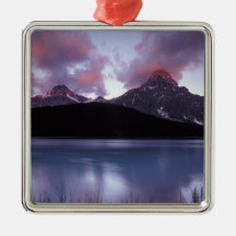 NA, Canada, Banff NP, Morning's first light on Christmas Ornament