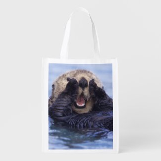 NA, USA, Alaska. Sea otters are the largest Market Tote