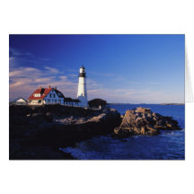 NA, USA, Maine. Portland Head lighthouse. Greeting Cards