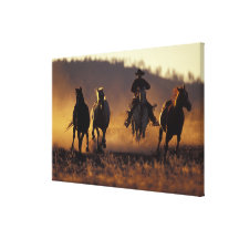NA, USA, Oregon, Seneca, Ponderosa Ranch, Cowboy 2 Canvas Print