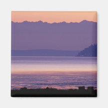 NA, USA, Washington, Conway. Olympic Mountains Refrigerator Magnet