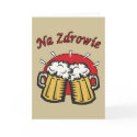 Na Zdrowie Toast With Beer Mugs Card