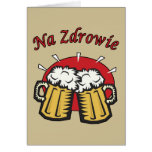 Na Zdrowie Toast With Beer Mugs Card