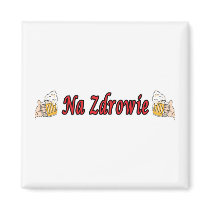 Na Zdrowie Toast With Beer Mugs magnets