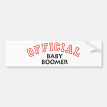 Nacido en el baby boom oficial - rojo pegatina de parachoque