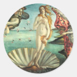 Nacimiento Venus Botticelli Pegatina Redonda