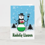 Nadolig Llawen Merry Christmas Wales Snowman