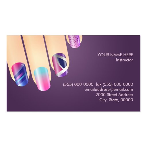 Nail Art Appointment & Business Card (back side)