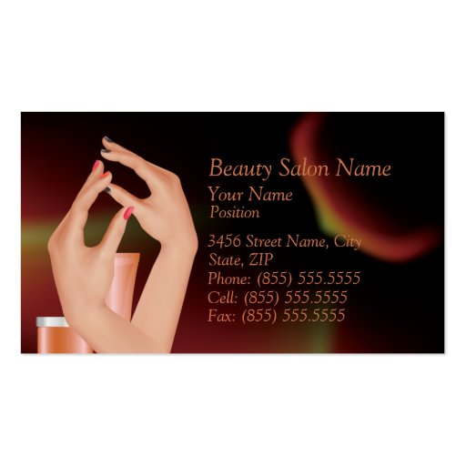 Nail Art Cosmetic Salon Business Card (front side)