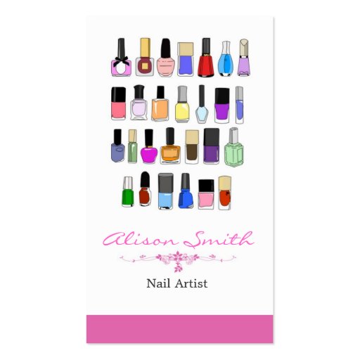 Nail artist business card (front side)