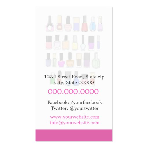 Nail artist business card (back side)
