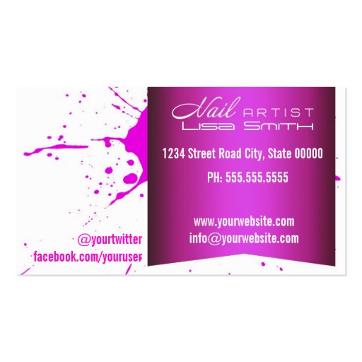 Nail Artist Business Card (back side)