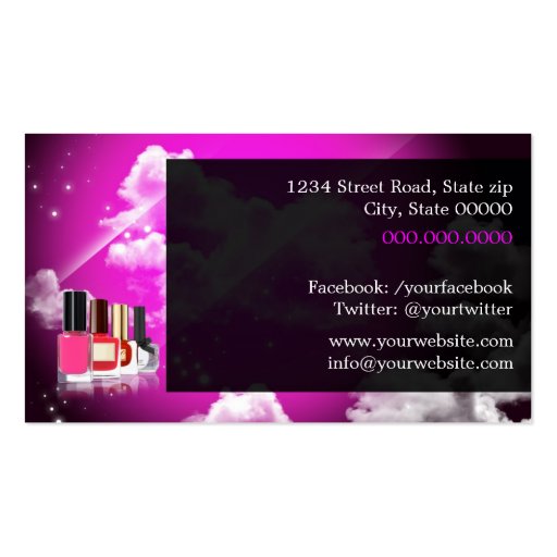 Nail artist business card templates (back side)