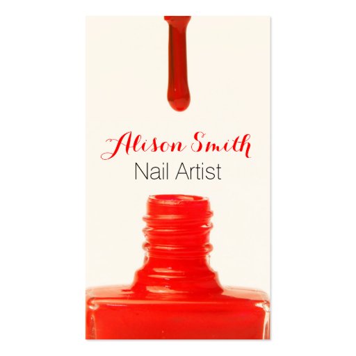 Nail Artist/Nail Polish Business Cards (front side)