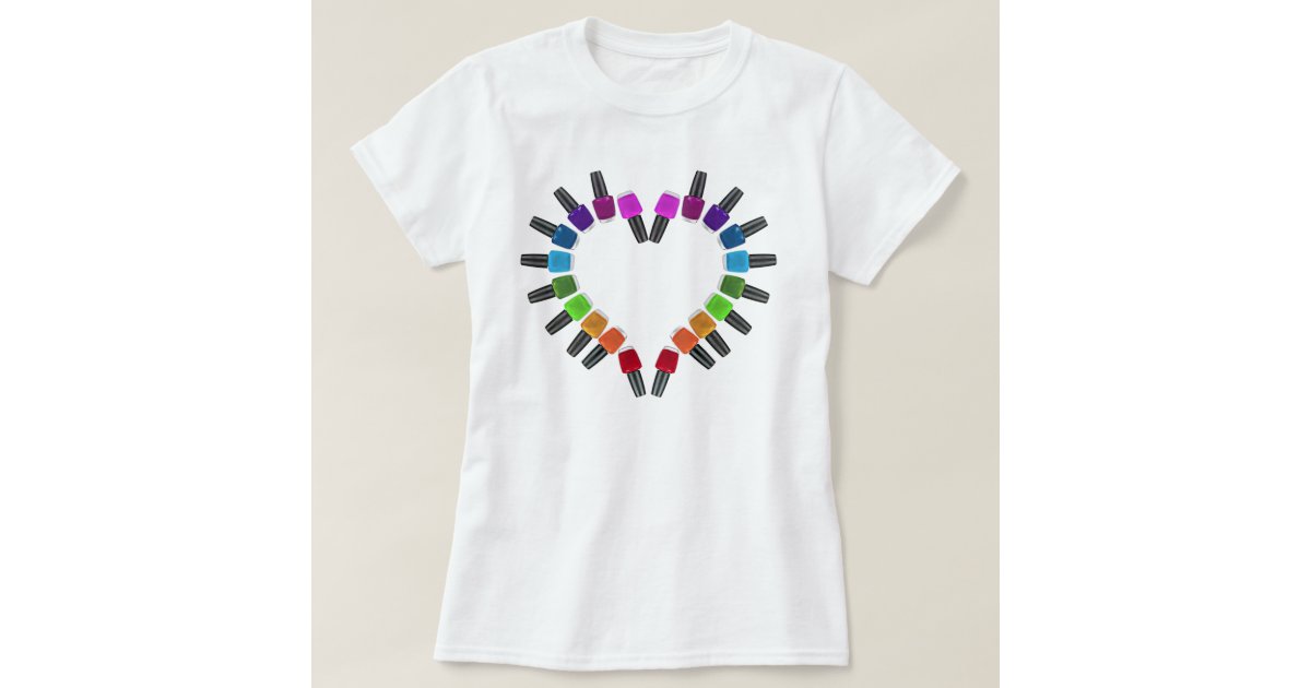 Nail Polish Heart TShirt Zazzle