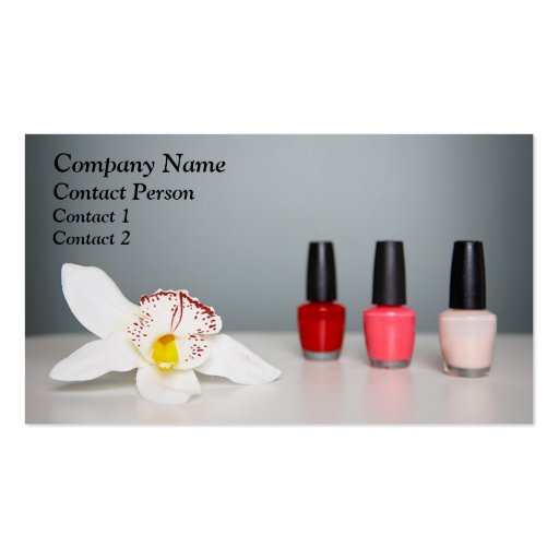 Nail Polish & Orchid Profile Card Business Card Template (front side)