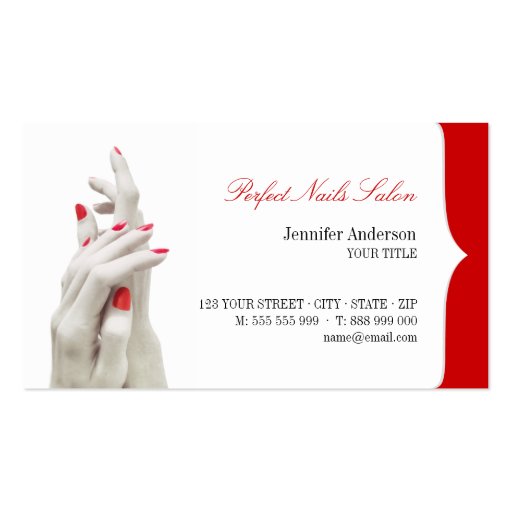 Nail Salon Beauty Center business card (front side)