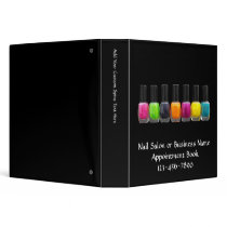Nail Salon Business, Bright Polish Bottles 3 Ring Binders
