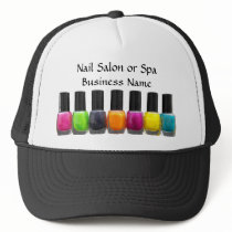 Nail Salon Business, Bright Polish Bottles Mesh Hat
