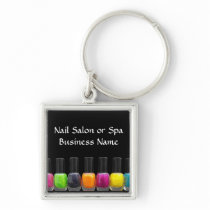 Nail Salon Business, Bright Polish Bottles Key Chains